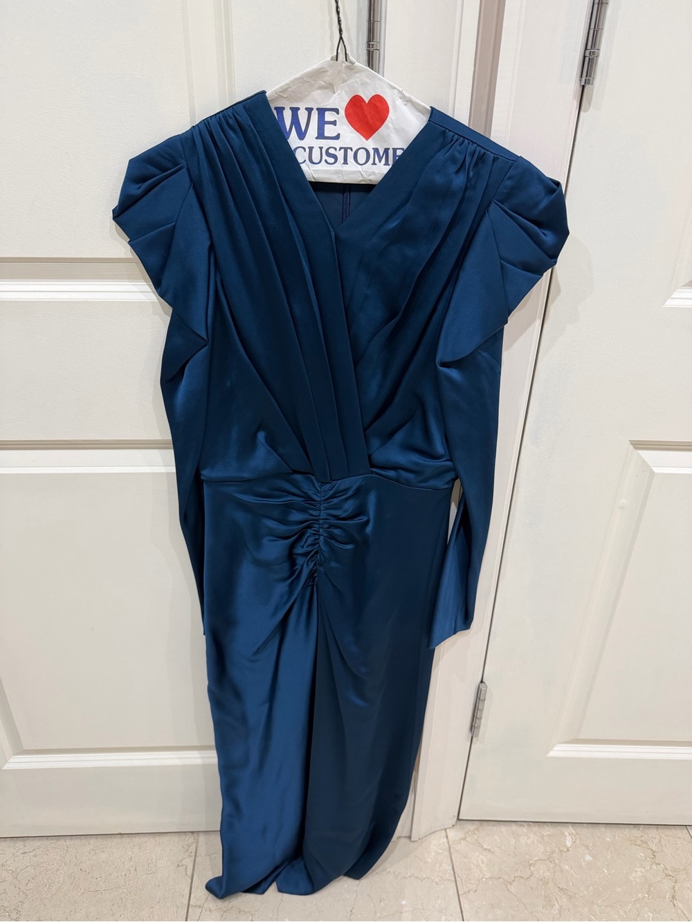 Jonathan Simkhai Teal-Blue Draped Dress